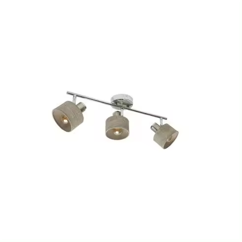 FABRILAMP Regleta Nando 3xe14 Cromo-niquel/madera Gris Focos Orientables 16x51x10 Cm - Diseño Moderno - 1