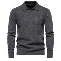 Otoño e invierno, camiseta nueva, suéter de manga larga para hombres, solapa delgada, suéter de talla europea para hombres de alta calidad - details 4