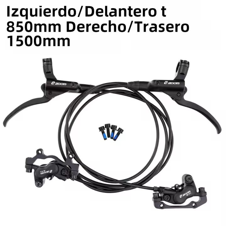 ZOOM HB876 Freno De Disco Hidráulico Para MTB 4 Pistones Cableado Interno Compatibilidad XC AM DH Longitudes 950/1850mm - 1