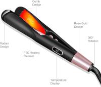 Plancha y rizador del cabello de 2 in 1 con revestimiento de cerámica y un visor LED con niveles de temperaturas que pueden rondar desde los 130ºC a los 230ºC para un acabado profesional - details 3