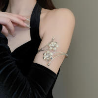 Pulseras De Brazo Superior De Hojas Y Flores De Metal Ajustables Para Mujer Joyería De Mano Accesorios De Regalo Con Salida Hollow out - details 20