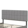 Cama de Matrimonio Tapizada 160x200 cm con Cabecero Acolchado Ajustable y 4 Cajones, Gris - details 1