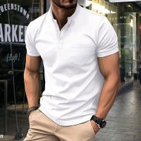 Nuevos helbres tops Camiseta de moda Slim Stand-up Cuello dot - details 2