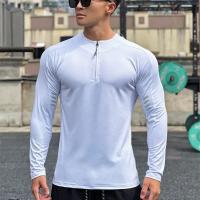 Camiseta Deportiva Para Hombres 2024 Con Cierre Y Cuello Redondo Manga Larga Transpirable Para Entrenamiento Y Baloncesto Ropa De Exterior - details 7