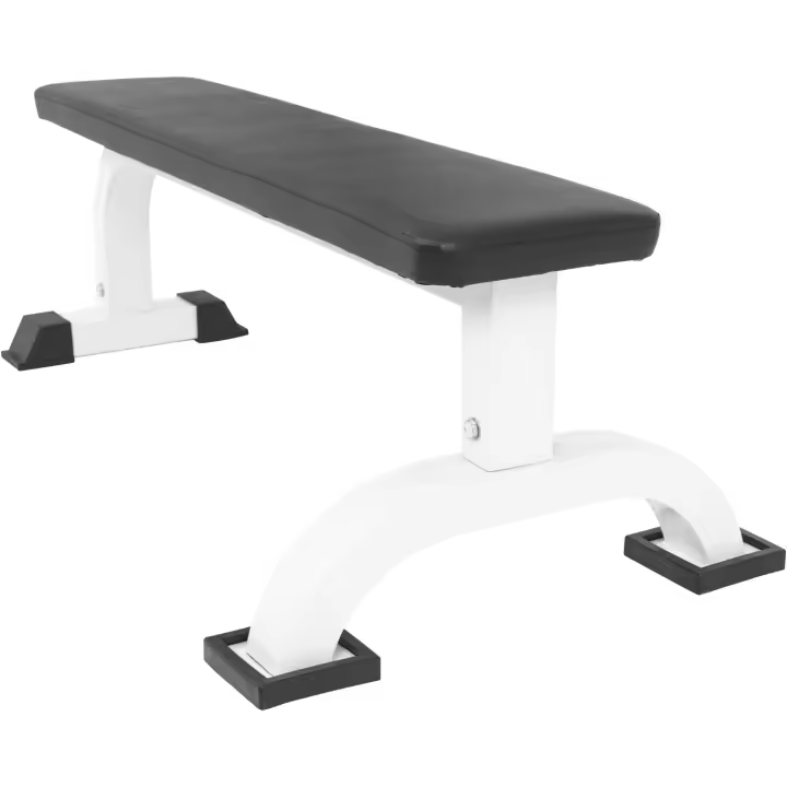 Gorilla Sports Banco Plano Robusto en color Blanco para Fitness y Musculación - 1