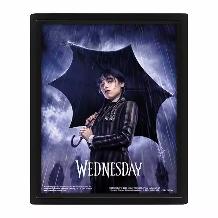 Póster 3D Wednesday DownPour (Miércoles con paraguas), de Pyramid International - 1