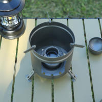 Estufa De Camping De Titanio Para Exterior Mini Estufa De Alcohol Para Senderismo Y Camping Con Material De Metal Resistente - details 5