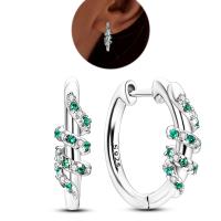 Pendientes de aro de plata 925 con pavé brillante, aretes en forma de U de CZ, joyería fina de lujo para compromiso y boda - details 5