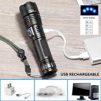 Linterna Táctica LED Potente Recargable USB Con 5 Modos Zoomable Para Camping Exterior Emergencia Batería 26650 Luz Nocturna Resistente Al Agua - details 12