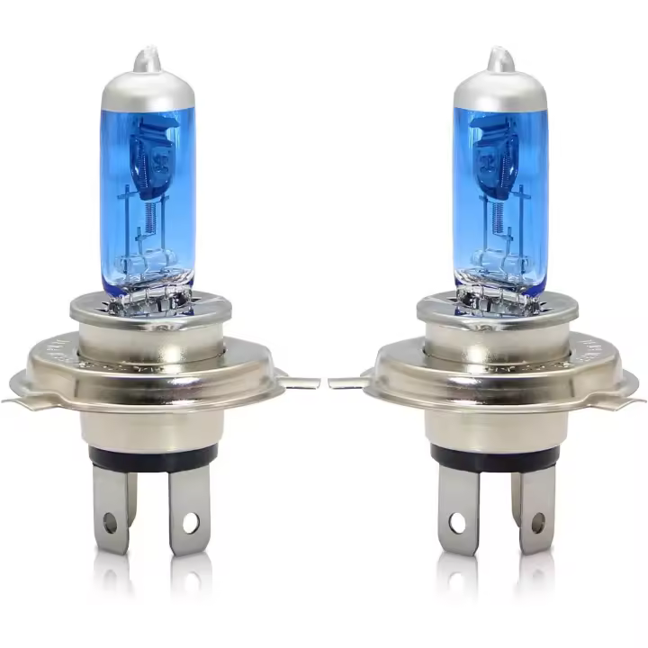 Faros delanteros halógenos H4 P43t 60/55 W 5000 K, luz blanca cálida, luz de carretera/luz de cruce, 12 V, bombilla para automóvil, motocicleta, 2 unidades - 1