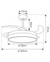 Ventilador de Techo LED 132cm 53W con Mando a Distancia, Motor DC Silencioso, Luz Regulable CCT, Temporizador, Verano/Invierno, Blanco, Aluminio y Madera – 12540 m³/h OstarkDom-LEDUNIres – iotostark-LEDUNI - details 6