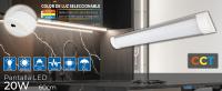 LED ATOMANT Pantalla LED Slim 60 cm 20W 2000 lúmenes,  CCT (Selector de Color Blanco Calido, Neutro y Frio), montaje en superficie, ideal para techos de cocinas, pasillos, trasteros, oficinas o garajes, diseño lineal moderno y compacto, fácil instalación - details 0