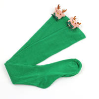 Novena Medias Navideñas Decorativas De Muñeca Calcetines De Pierna Sobre La Rodilla Estampado De Ciervo Y Rayas Para Mujer - details 34