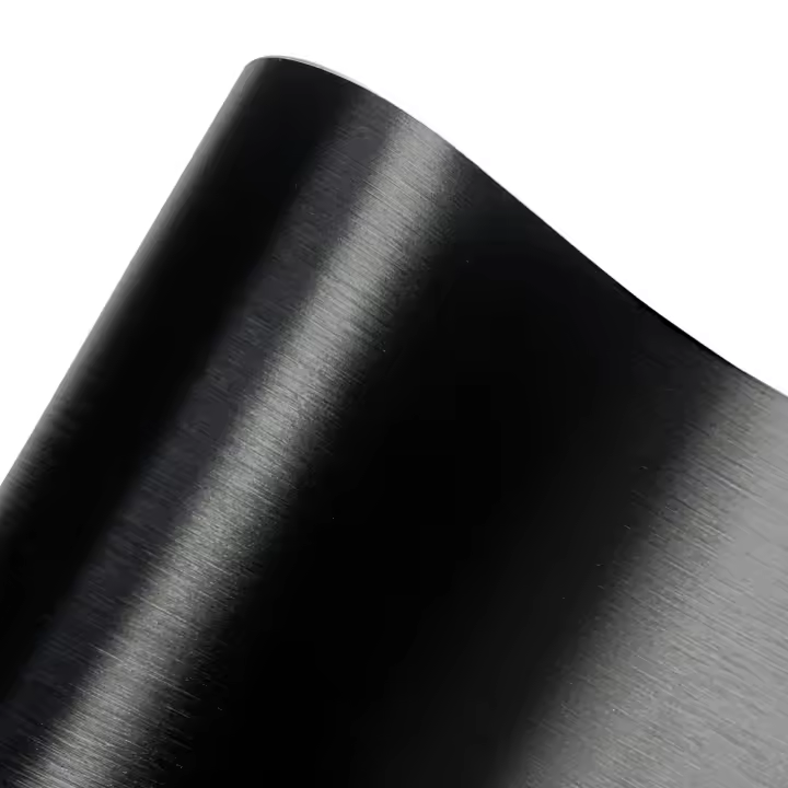 Pegatina De Coche Negra En Acero Pulido Vinilo Impermeable Antigolpes Para Motocicleta Cubierta De Cuerpo De Auto Accesorios De Coche - 1