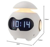 Reloj despertador para niños, with Alimentación por USB, with emoji, Luz Nocturna ajustable y mini altavoz Bluetooth para Gift de niños, adultos y niños (Blanco) - details 0