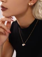 De lujo de Maple inoxidable Zirconia collar de cuentes Nueva Tendencia DE LA Moda Collar de Fiesta Pendientes a juego Gift - details 3
