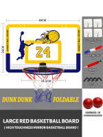 Estándar De Baloncesto Plegable Para Niños Silencioso Y No Permeable Montado En La Pared Para Actividades Interiores Y Exteriores Incluye Baloncesto - details 4