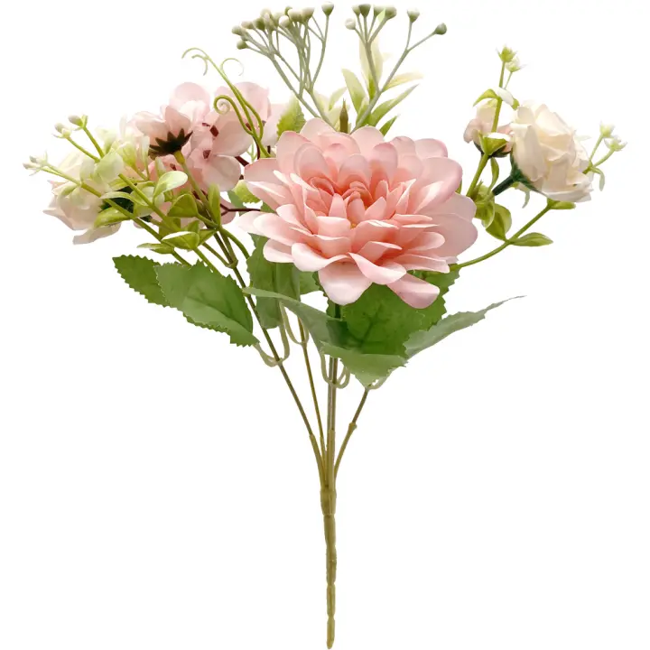 Poenia Arte Floral - Ramo de Rosas Artificiales - Decoración Floral - 35cm - 3pcs - 1