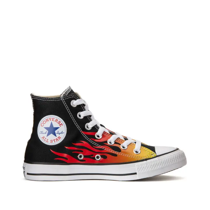 Zapatillas Converse Chuck Taylor Hi All Star Negro Rojo Enamel Amarillo Fresh Sneaker 171130C - 1