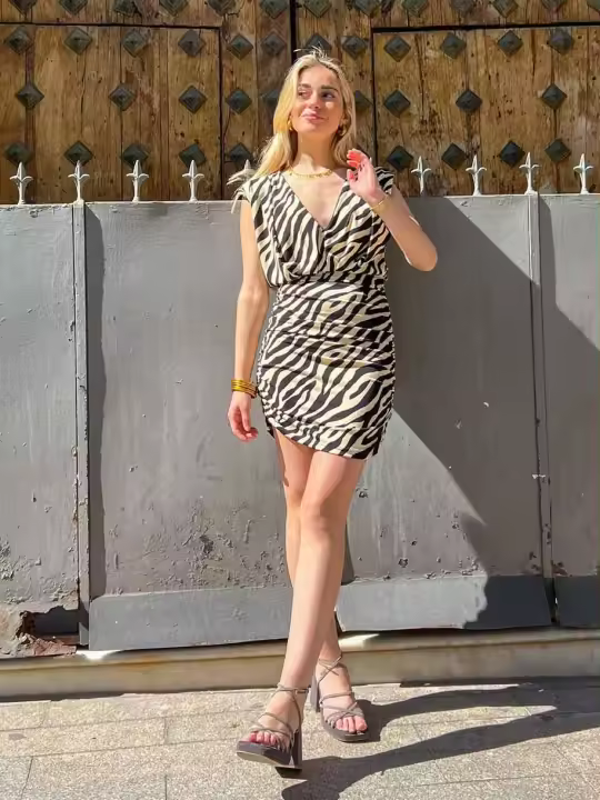 VESTIDO MINIMINI ANIMAL CHIC - 1