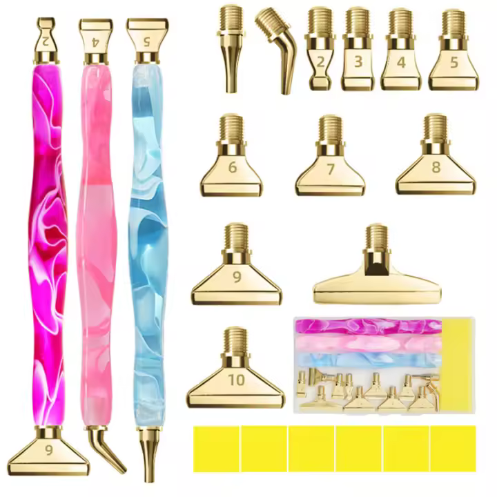 Lápiz De Perforación De Resina Para Pintura De Diamantes 5D Cabeza De Lápiz De Perforación Metálica Accesorios Para Bordado De Diamantes - 1