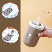 Taza De Café De Acero Inoxidable 304 Con Pajita Y Tapa, Antigoteo Para Bebidas Calientes Y Frías Adecuada Para Niños Y Adultos - details 6