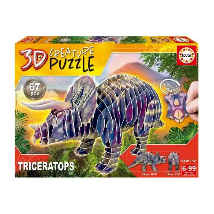 Triceratops Puzzle 3D Creature Puzzle de Educa - 1