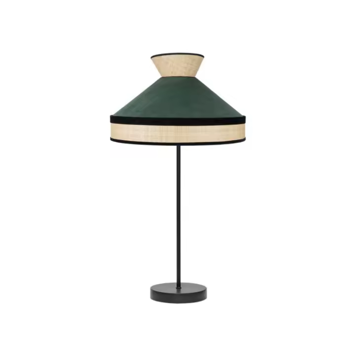 Fabrilamp - Sobremesa Alto Fabrizio 1xe27 Natural/verde Botella 61x30x30 Cm - 1