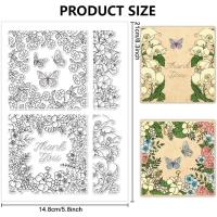1pc Marcaje De Silicona Transparente Con Marco De Hojas Y Flores Para DIY Scrapbooking Y Creación De Tarjetas Stamps De Hojas Y Flores - details 1