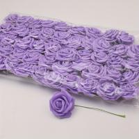50pcs Flores De Rosa Artificial En Blanco Con Tallo Para DIY Bouquet Decoración De Boda Fiesta Scrapbook Suministros - details 8