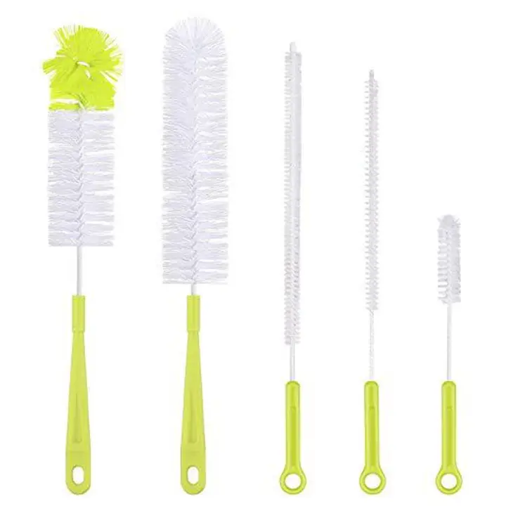Cepillo largo para limpiar botellas, cepillo para ollas con mango largo, cepillo para lavar platos y verduras, cepillo estrecho para lavar cerveza y agua - 1