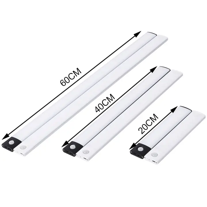 Lámpara LED Recargable Por USB Con Sensor De Movimiento Tres Colores En Uno Para Iluminación Interior De Armarios Y Cocinas 10/20/30/40/50cm - 1