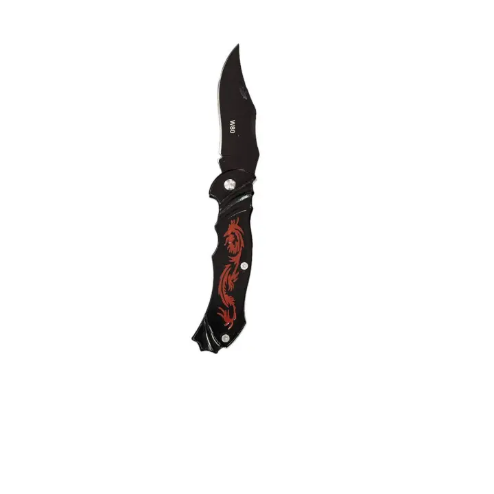 Cuchilla de bolsillo plegable. NAVAJA Plegables para supervivencia o caza, Navajas con hojas de Acero Inoxidable negro, Cutter, Navaja multiusos para Acampar, Picnic. - 1