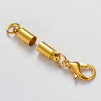 10pcs Pu Cuero Tira Cuerda Conector Capas De Punta Final Hebilla De Cierre De Lobo Para Fabricación De Joyas Pulsera Tamaño Exterior 2-10mm - details 7