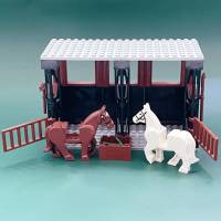 MOC Estable De Caballo Bloques De Construcción Ciudadano Juguete De Granja Con Vacas Para Niños Bloques Pequeños Compatible Con Lego Regalo De Cumpleaños O Navidad - details 3