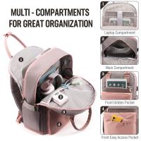 Mochila Portatil Mujer, 15,6 Pulgadas Impermeable Antirrobo, Casual Backpack Escolar para Ordenador Portátil with Carga USB PARA LA Trabajo Viajes Universidad Colegio, Caqui Beige - details 6