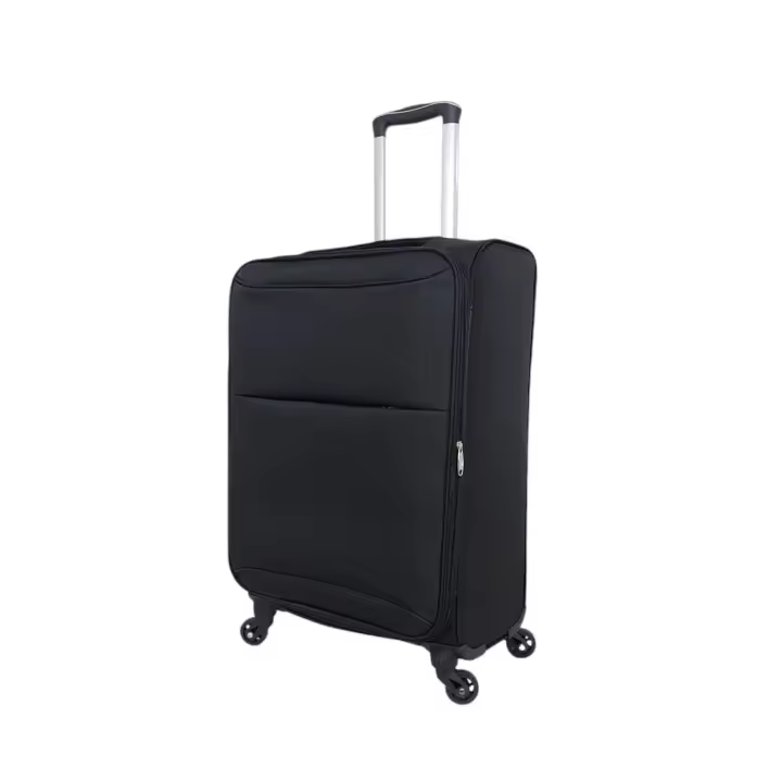 Maleta de viaje barata mediana Travel 8018 de tela Color Negro  de  66 x 44 x 25 cm. muy ligera 2,9 kg. 4 ruedas  giratorias 360º. Cerradura de combinación. Asa tipo Samsonite. Excelente relación calidad-precio. (COLOR NEGRO) - 1