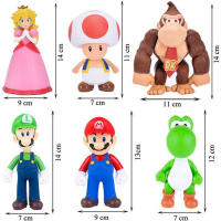 Figura De Acción PVC Super Mario Bros Juguetes De Decoración Para Niños Con Yoshi Princess Peach Toad Luigi Mario Luigi - details 1