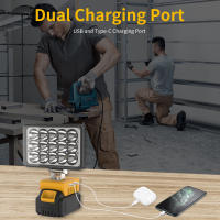 Luz De Trabajo LED Recargable De Alta Potencia 5000-20000LM Con Base Ajustable Y Cableado Luz De Fosa LED Para DeWalt Luz Portátil De Emergencia Material De Cuerpo De Aluminio - details 1