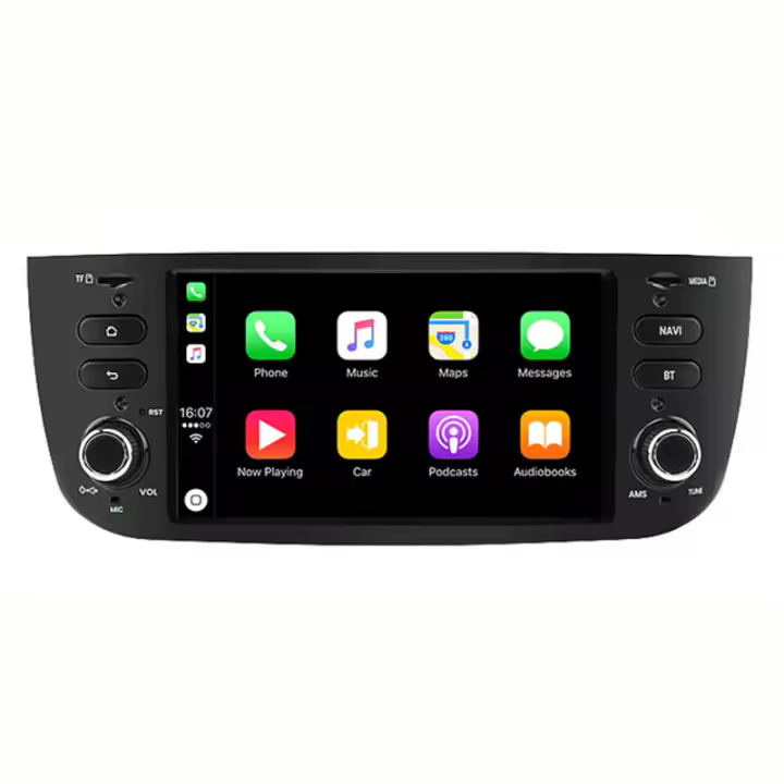 AWESAFE inalámbrico CarPlay Android Auto Radio para Fiat/Linea/Punto evo 2012 2013 2014 2015 coche reproductor multimedia GPS 2 din autoradio volante controles RDS Bluetooth - 1