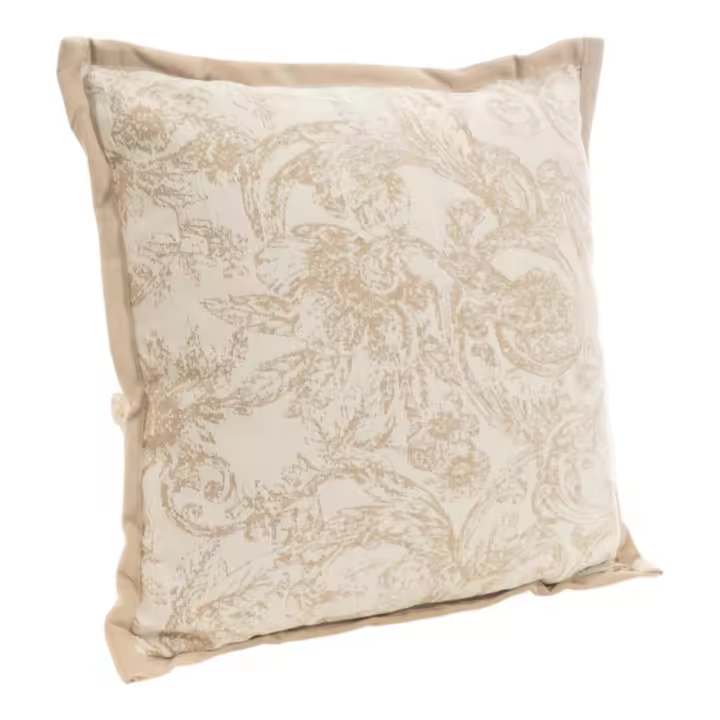 Cojin poliester Beige, blanco 45x45x10cm. El mejor complemento para tu hogar. - 1