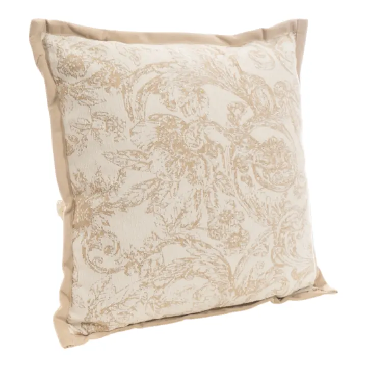 Cojin poliester Beige, blanco 45x45x10cm. El mejor complemento para tu hogar. - 1