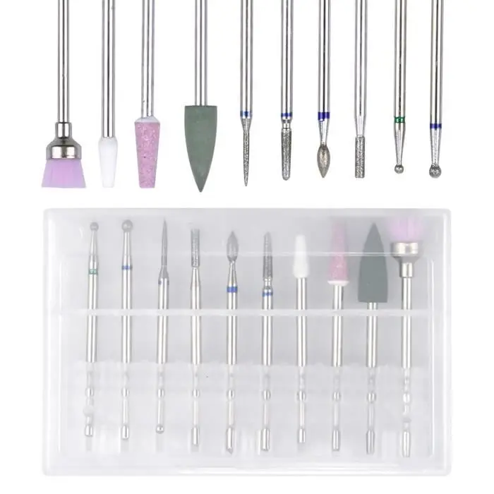 Brocas para uñas, 10 piezas de Brocas para uñas, Brocas para uñas SPECOOL, Brocas para uñas, herramientas para manicura y pedicura - 1