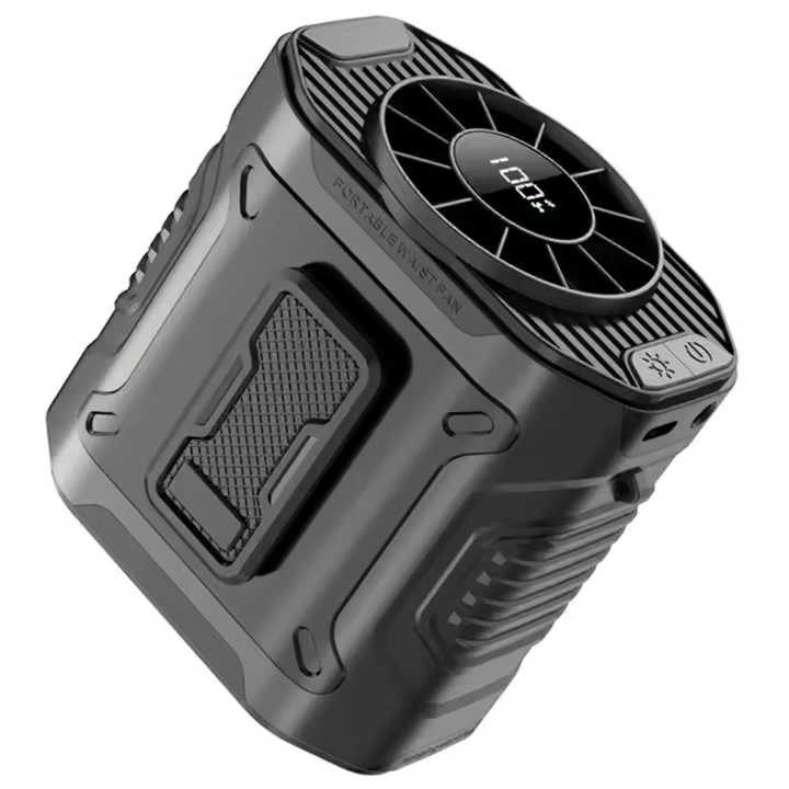 Ventilador de Caja portátil de 100, potente ventilador de cinturón con clip de flujo de Aire, ventilador de Cuello recargable para trabajo en Aire Libre Camping de Pesca - 1
