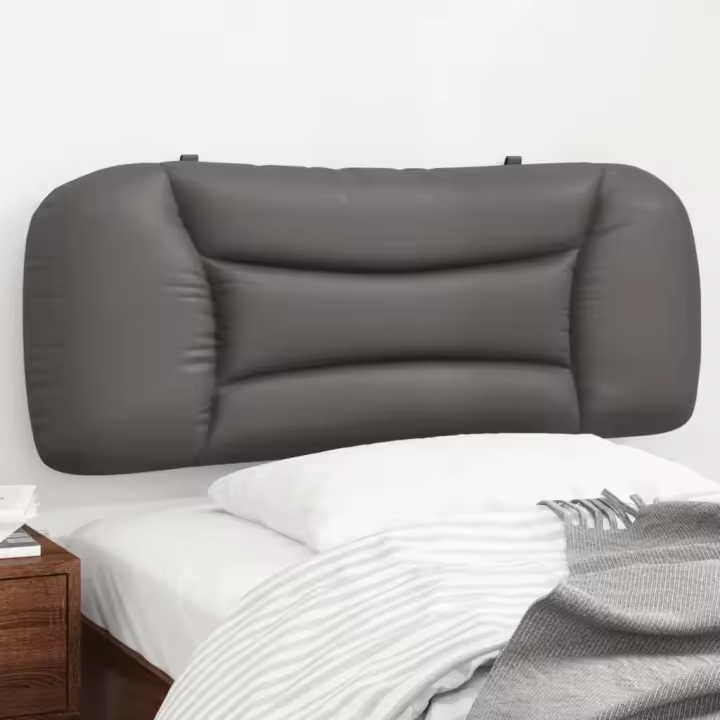 vidaXL Cabecero de cama acolchado cuero sintético gris 100 cm - 1