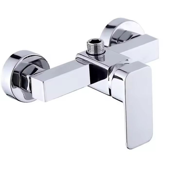 Moderno cromo montado en la pared grifo de la ducha con ducha mezclador para agua fría y caliente - 1