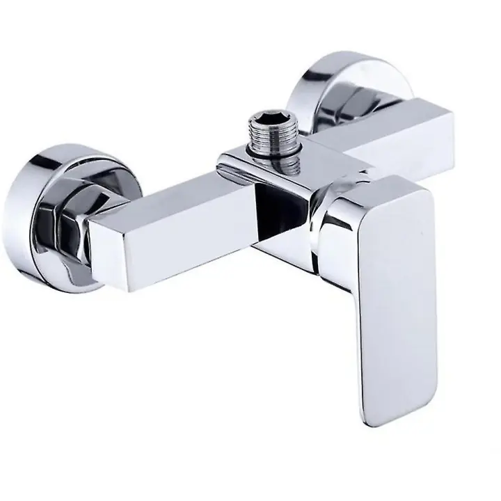Moderno cromo montado en la pared grifo de la ducha con ducha mezclador para agua fría y caliente - 1