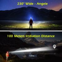 Linterna Frontal LED COB Sensor Recargable Por USB Luz Blanca Impermeable Para Camping Pesca Y Actividades Al Aire Libre - details 2