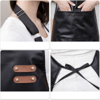 Aguasalo Resistente a Aceites Y PU Cuero Apron Sin Mangas Ajustable Para Cocina Y Limpieza Unisex Ropa De Trabajo Para El Hogar - details 1