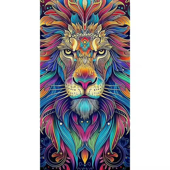 Toalla de Playa Estampada, Modelo León, 100% Poliéster Microfibra, 90x170cm, Sun&Surf - 1